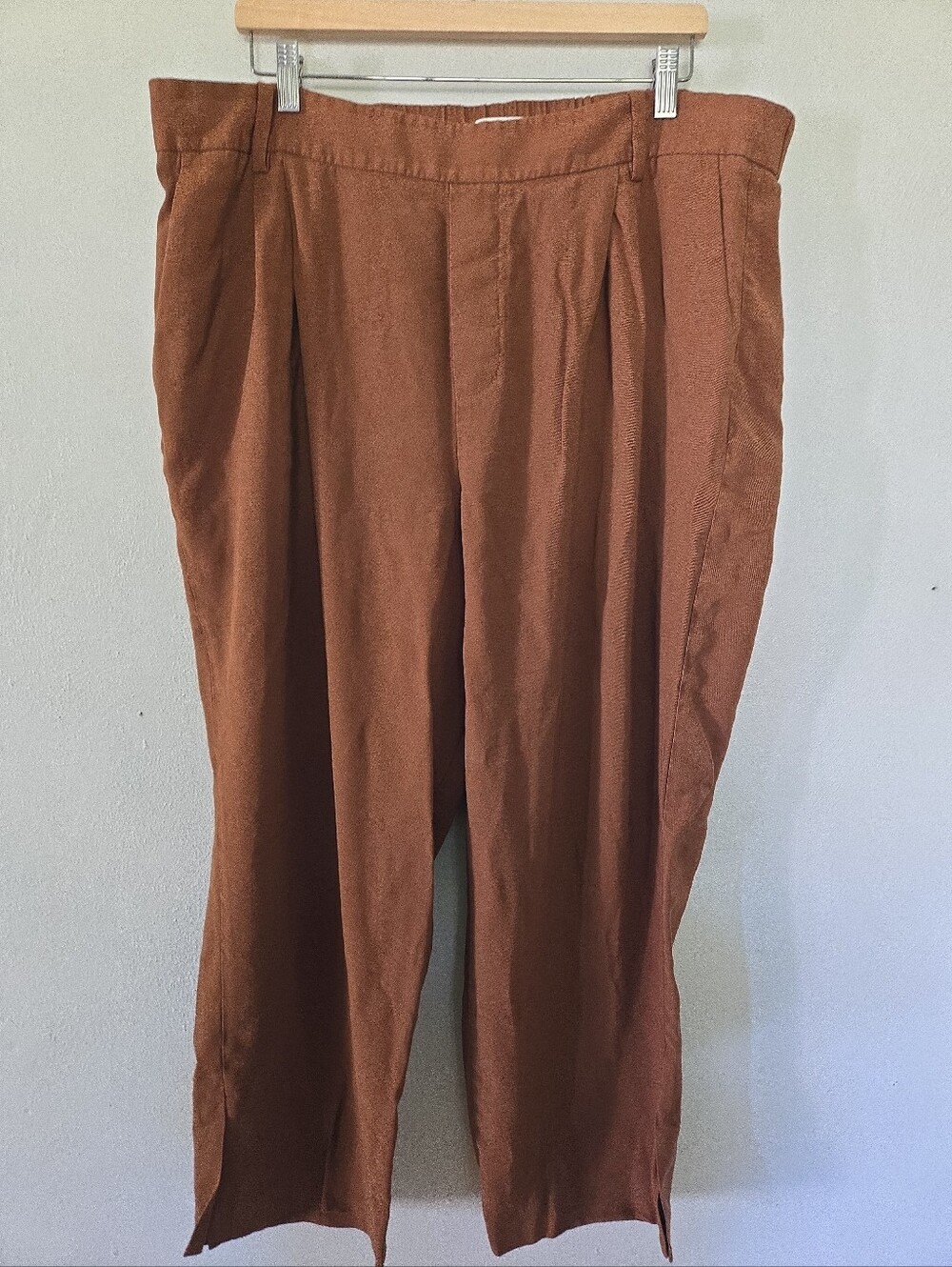 VINCE Women's Wide Leg Trouser Pant Camel Elastic Waist Pull On XXL